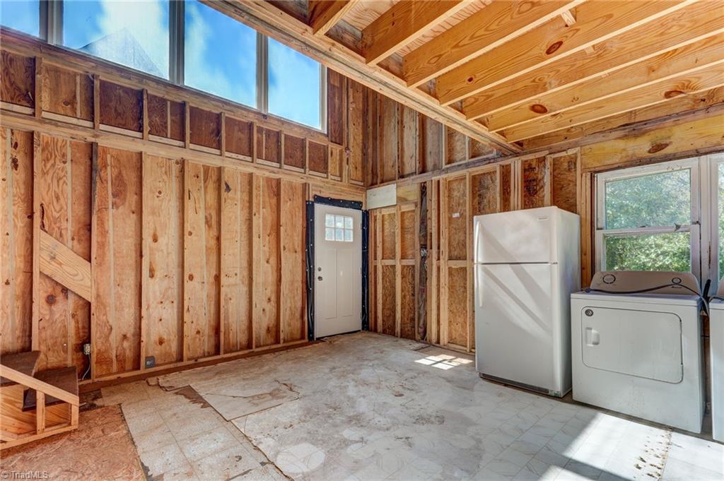Guest house interior, framed and unfinished